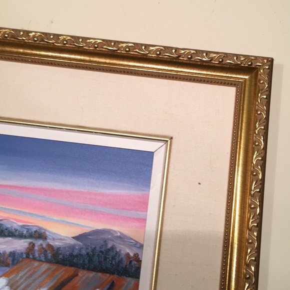 Murielle Hains  signed Oil on Canvas winter scene Painting - Picture 10 of 16